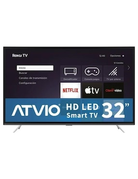 Pantalla Atvio LED de 32 pulgadas HD ATV-32SMR con Roku TV