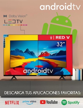 Pantalla Smart TV Red Velvet LED de 32 pulgadas HD RED32STV con Android TV