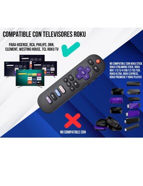 Control remoto para Smart TV Control Expert CE-THR17 TCL Roku TV Smart 4K