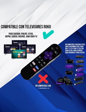 Control remoto para smart TV Control Expert CE-DRW1 Philips, Hisense, Onn, Spectra, Atvio, Jvc, Daewoo