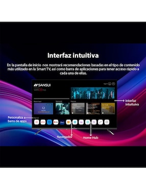 Pantalla Smart TV Sansui LED de 55 pulgadas 4K/UHD SMX55VAUW