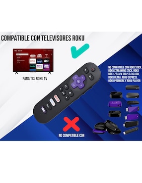Control remoto para Smart TV Control Expert CE-TPR7 TCL ROKU TV