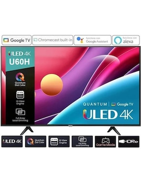 Pantalla Smart TV Hisense ULED de 50 pulgadas 4K/UHD 50U60H con Google TV