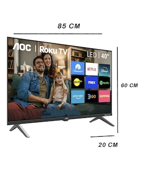 Pantalla Smart TV Aoc LED de 40 pulgadas Full HD 40S5045 con Roku TV