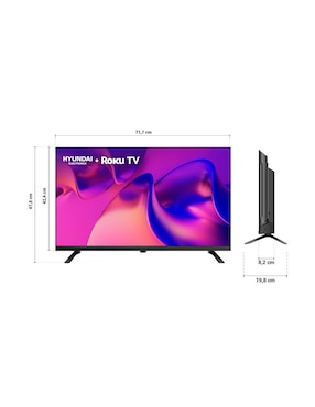 Pantalla Smart TV Hyundai Electronics LED de 32 pulgadas HD HYLED3257RiM con Roku TV
