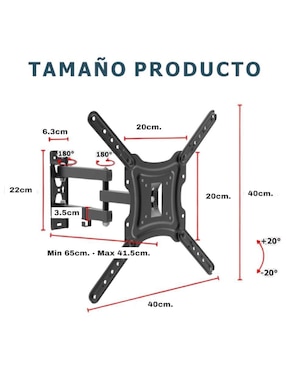 Soporte Kashbill para pantalla articulado 23 - 55 pulgadas