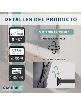 Soporte Kashbill para pantalla articulado 19 - 45 pulgadas