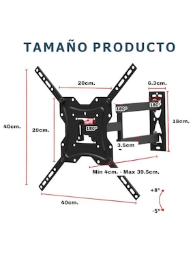 Soporte Kashbill para pantalla articulado 19 - 55 pulgadas