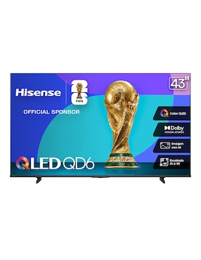 Pantalla smart TV Hisense QLED de 43 pulgadas 4k 43QD6QV con AI Smooth Motion