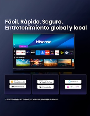 Pantalla smart TV Hisense QLED de 43 pulgadas 4k 43QD6QV con AI Smooth Motion