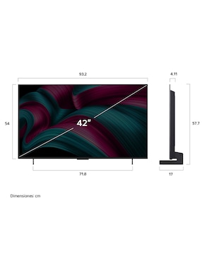 Pantalla Smart TV Lg OLED de 42 pulgadas 4K OLED42C5PSA con Evo AI