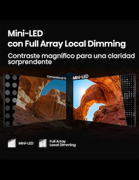 Pantalla Smart TV Hisense Mini LED de 55 pulgadas 4K/UHD 55U7QG con Google TV con AI Smooth Motion