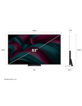 Pantalla Smart TV Lg OLED de 83 pulgadas 4K OLED83C5PSA con evo AI