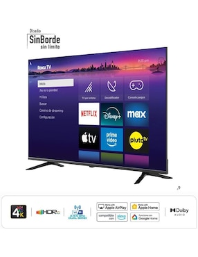 Pantalla Smart TV Hyundai LED de 55 pulgadas 4K/UHD HYLED5527R4KM con Roku TV