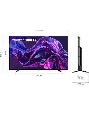 Pantalla Smart TV Hyundai LED de 55 pulgadas 4K/UHD HYLED5527R4KM con Roku TV