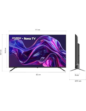 Pantalla Smart TV Hyundai LED de 50 pulgadas 4K/UHD HYLED5023R4KM con Roku TV