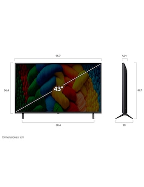 Pantalla Smart TV LG NanoCell de 43 pulgadas 4K 43NANO80ASA con WebOS con AI webOS