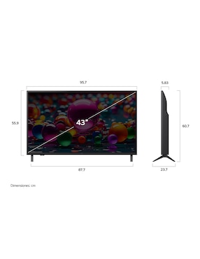 Pantalla Smart TV LG Crystal UHD de 43 pulgadas 4K 43UA7500PSA con AI WebOs