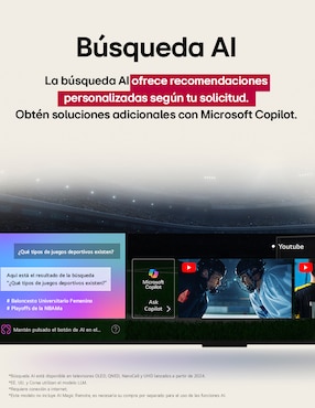 Pantalla Smart TV LG Crystal UHD de 43 pulgadas 4K 43UA7500PSA con AI WebOs