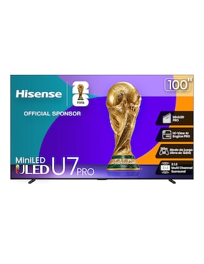 Pantalla Smart TV Hisense QD- mini LED de 100 pulgadas 4K/UHD 100U7QG Pro con Google TV con AI Picture