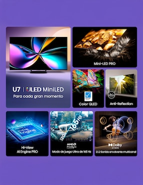 Pantalla Smart TV Hisense QD- mini LED de 100 pulgadas 4K/UHD 100U7QG Pro con Google TV con AI Picture