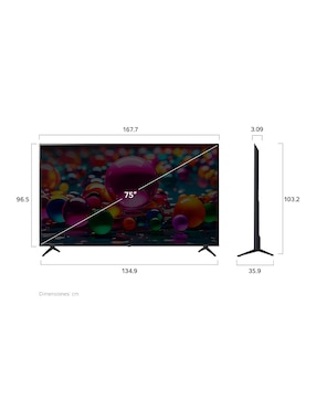 Pantalla Smart TV Lg LED de 75 pulgadas 4K/UHD 75UA8050PSA con AI webOS