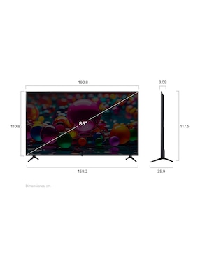Pantalla Smart TV LG UHD de 86 pulgadas 4K/UHD 86UA8050PSA con AI webOS