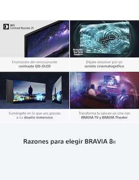 Pantalla Smart Tv Sony OLED de 55 pulgadas 4k Bravia 8 mk2 k-55xr80m2 con Google Tv