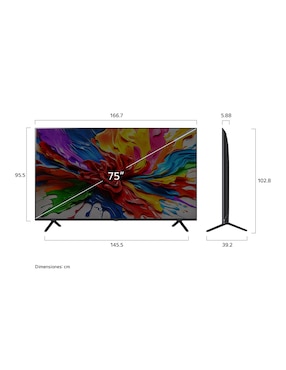 Pantalla Smart TV LG QNED de 75 pulgadas 4K/UHD 75QNED92ASA con evo AI