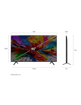 Pantalla Smart TV LG QNED de 85 pulgadas 4K/UHD 85QNED92ASA con evo AI