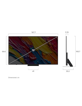 Pantalla Smart TV LG QNED de 75 pulgadas 4K/UHD 75QNED83ASG con AI webOS