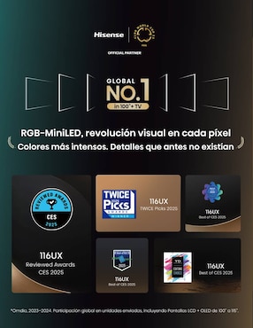 Pantalla Smart TV Hisense Mini LED de 100 pulgadas 4K/UHD 100UX con Google TV con Hi-View AI Engine X