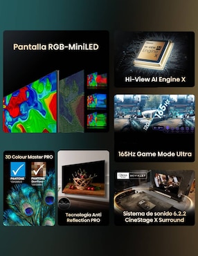Pantalla Smart TV Hisense Mini LED de 100 pulgadas 4K/UHD 100UX con Google TV con Hi-View AI Engine X