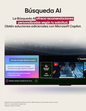 Pantalla Smart TV LG QNED de 75 pulgadas 4K 75QNED70ASC con AI webOS