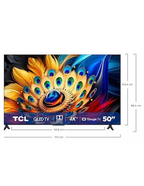 Pantalla smart tv TLC Qled de 50 pulgadas 4k/uhd
50Q5K con Google tv