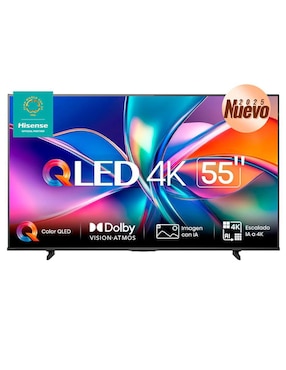 Pantalla Smart TV Hisense Qled de 55 pulgadas 4K/UHD 55QD6QV con Vidaa con AI Smooth Motion