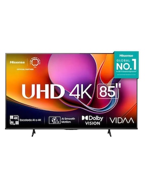 Pantalla smart tv Hisense led de 85 pulgadas 4k/UHD
85A65NV con ai smooth motion