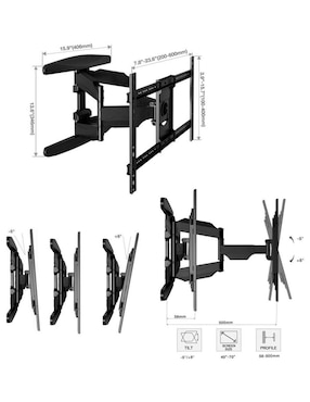 Soporte de pared North Bayou para pantalla inclinable 40 - 80 pulgadas