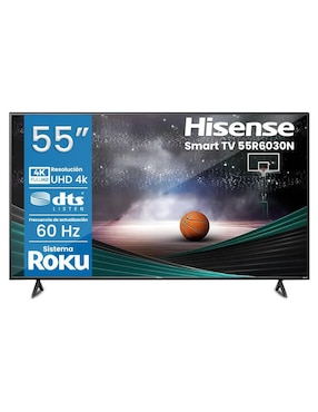 Pantalla Smart TV Hisense LED de 55 pulgadas 4k/UHD 55R6030N con Roku TV
