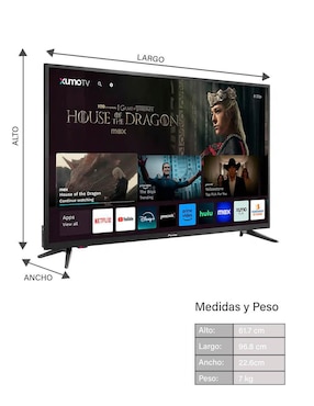 Pantalla Smart TV Pioneer LED de 43 pulgadas 4K