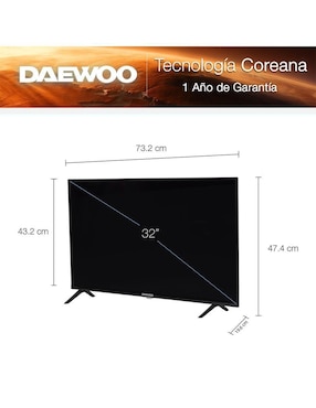 Pantalla Daewoo LED de 32 pulgadas HD DAW32H