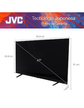 Pantalla Smart TV Jvc LED de 43 pulgadas Full HD SI43FRF con Roku TV