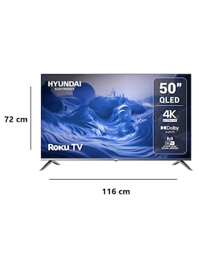 Pantalla Smart TV Hyundai Electronics Qled de 50 pulgadas 4k/UHD Hyled-5026QR con Roku TV