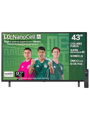 Pantalla Smart TV LG NanoCell de 43 pulgadas 4K 43NANO80ASA con WebOS con AI webOS