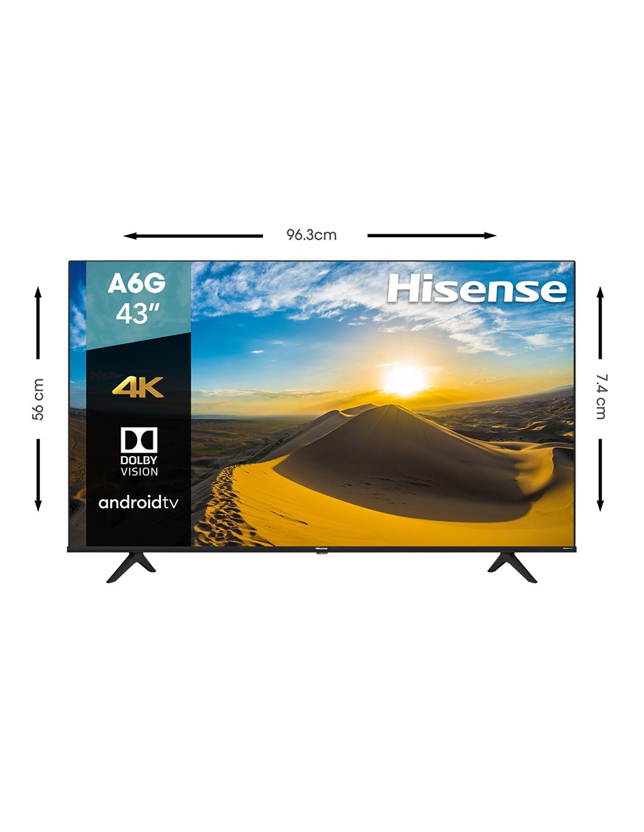 Pantalla Smart TV LED de 43 pulgadas 4K/UHD 43A6G con Android TV 6