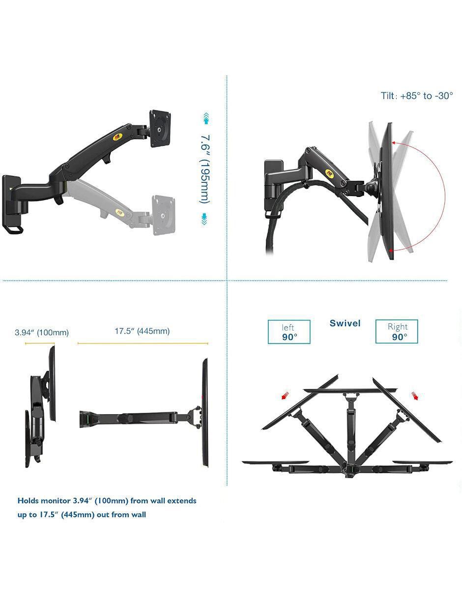 Soporte para pantalla articulado 17 - 27 pulgadas 3