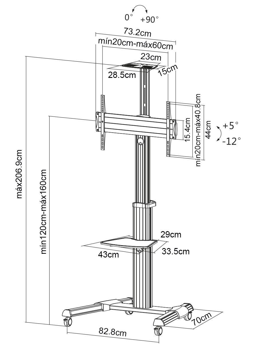 Soporte para pantalla portátil 37 - 70 pulgadas 6