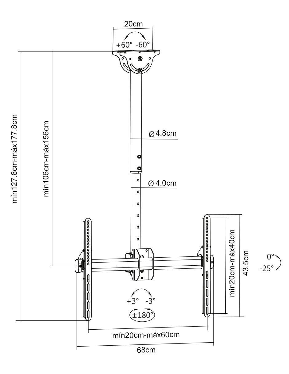 Soporte para pantalla inclinable 32 - 90 pulgadas 7