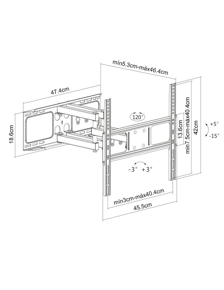 Soporte para pantalla articulado 32 - 55 pulgadas 6