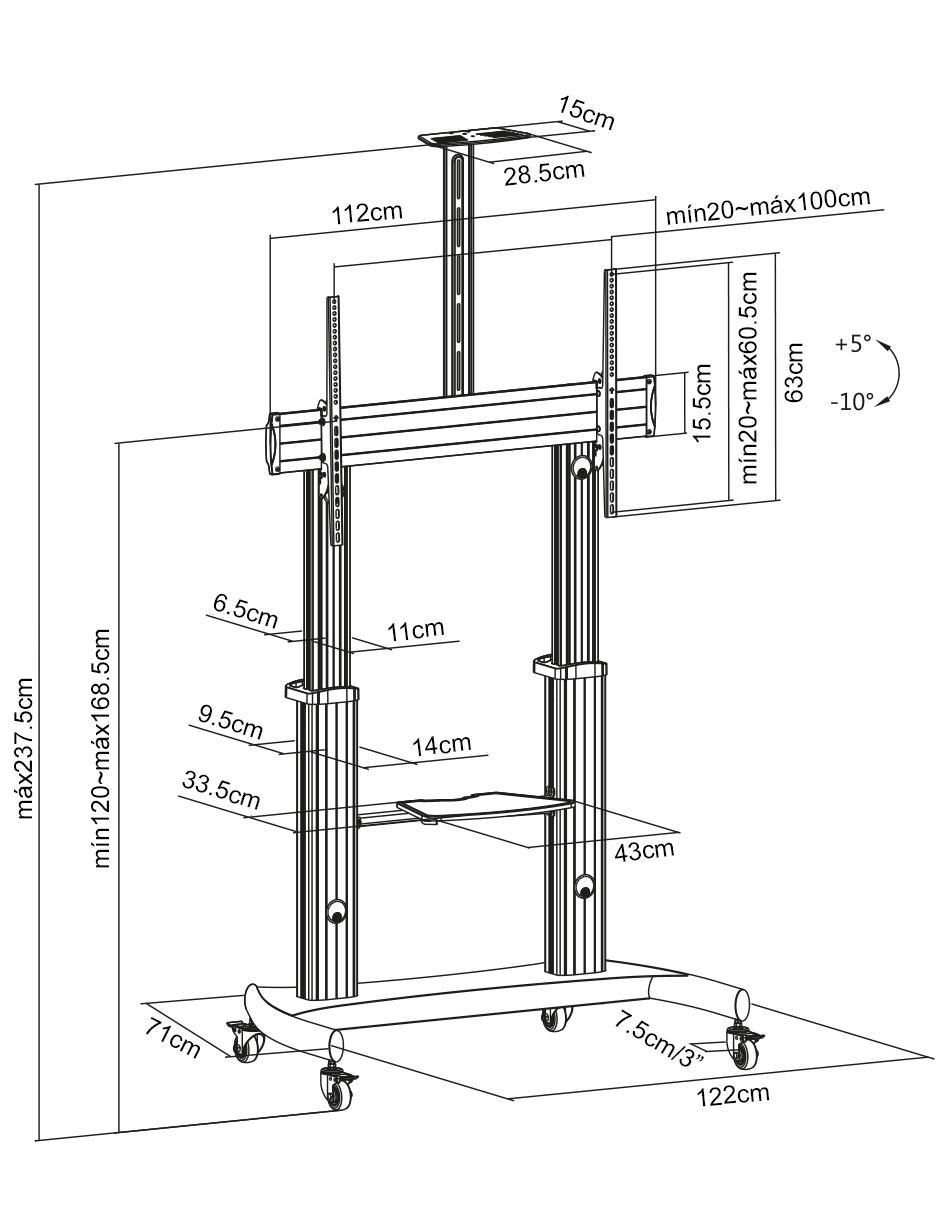 Soporte para pantalla portátil 100 pulgadas 5